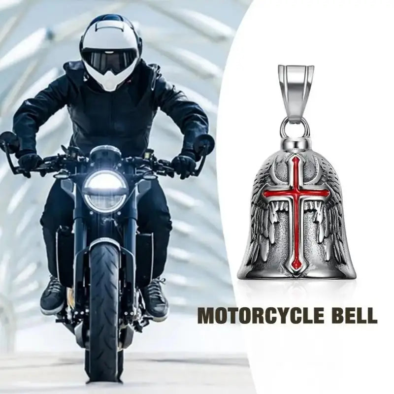 Adorno vintage con forma de campana de motocicleta, collar con campana de montar para hombre, accesorios de motocicleta, joyería con cadena de acero inoxidable