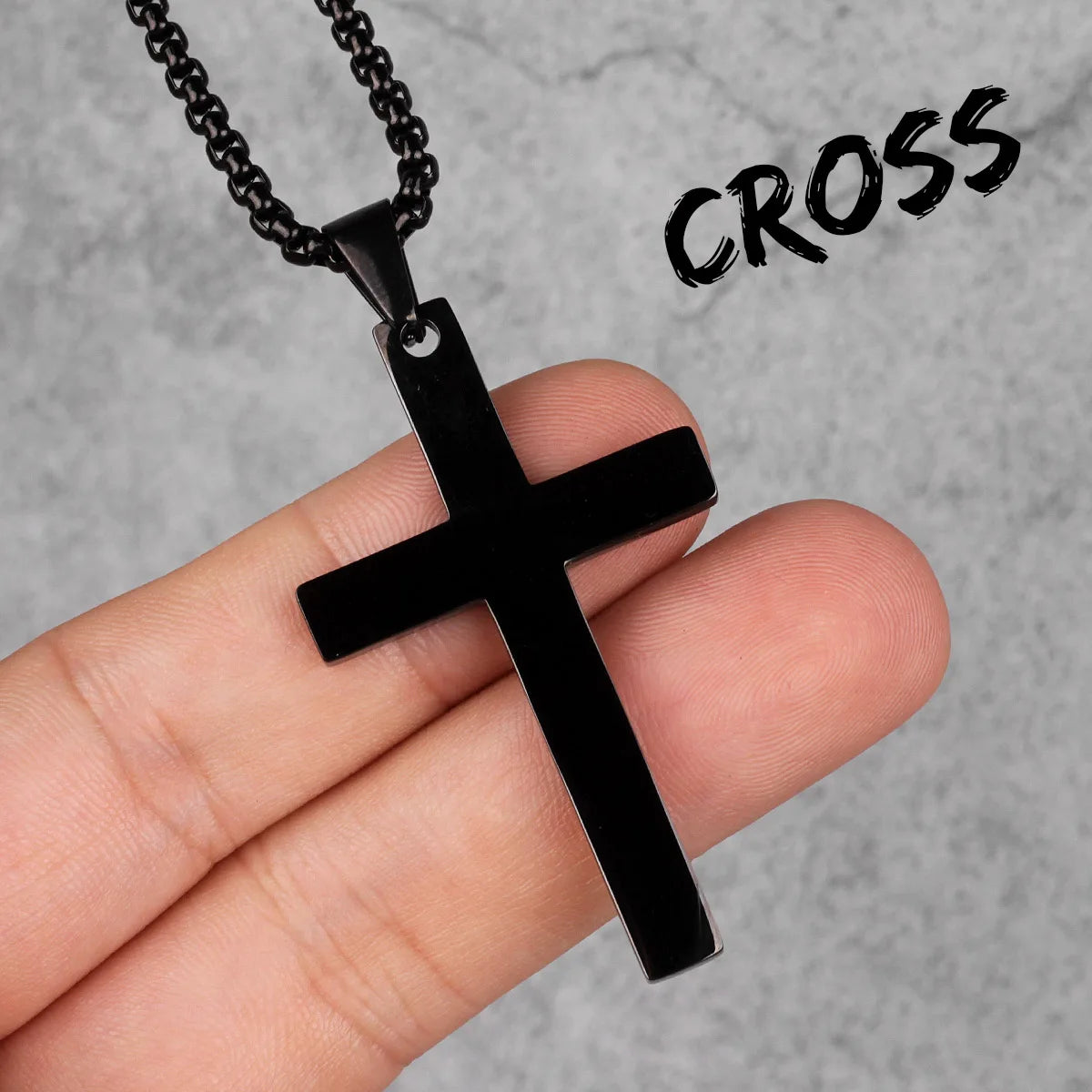 Religion Kreuz Halsketten 316L Edelstahl Männer Einfache Coole Kreuze Anhänger Kette Punk Rock Hiphop für Paar Schmuck Geschenk