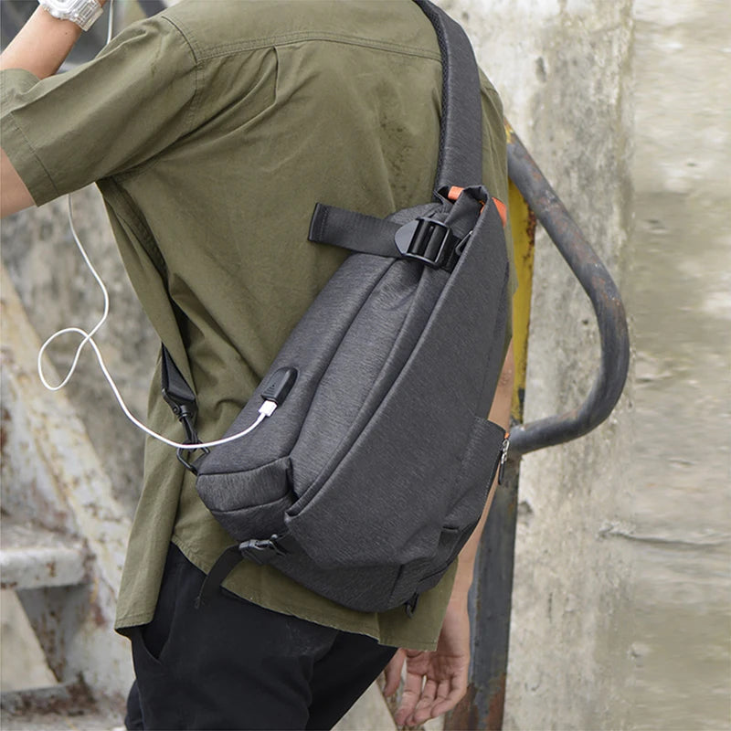 SWISS MILITARY Men Crossbody Bag Multifunctional Waterproof Anti Theft Large Capacity 9.7 IPAD Sling Bag Fashion Crossbody Bags