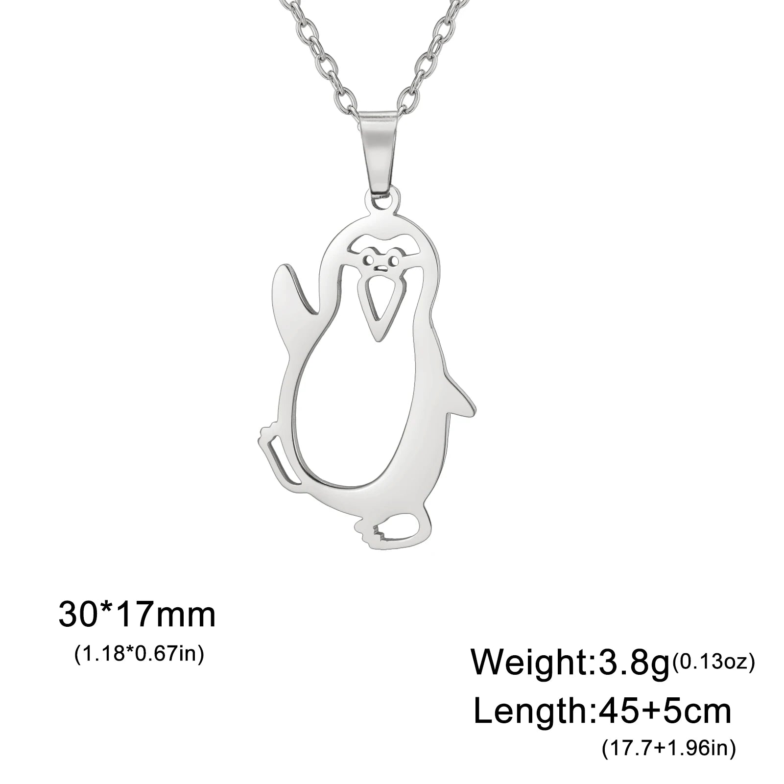 Dreamtimes Cute Penguin Pendant Necklace for Man Women Gift Stainless Steel Animal Chokers Pendant Necklace Trendy Jewelry