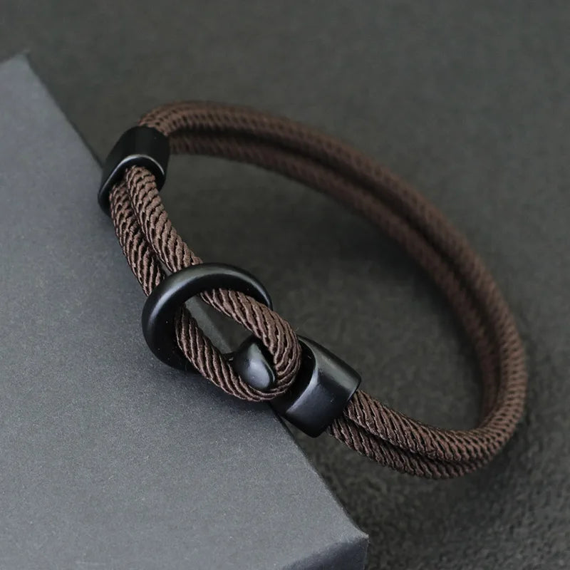 2024 Fashion Rope Bracelet Men Double Layer Outdoor Camping Braclet Homme Accessories Survival Paracord Braslet Gift For Him