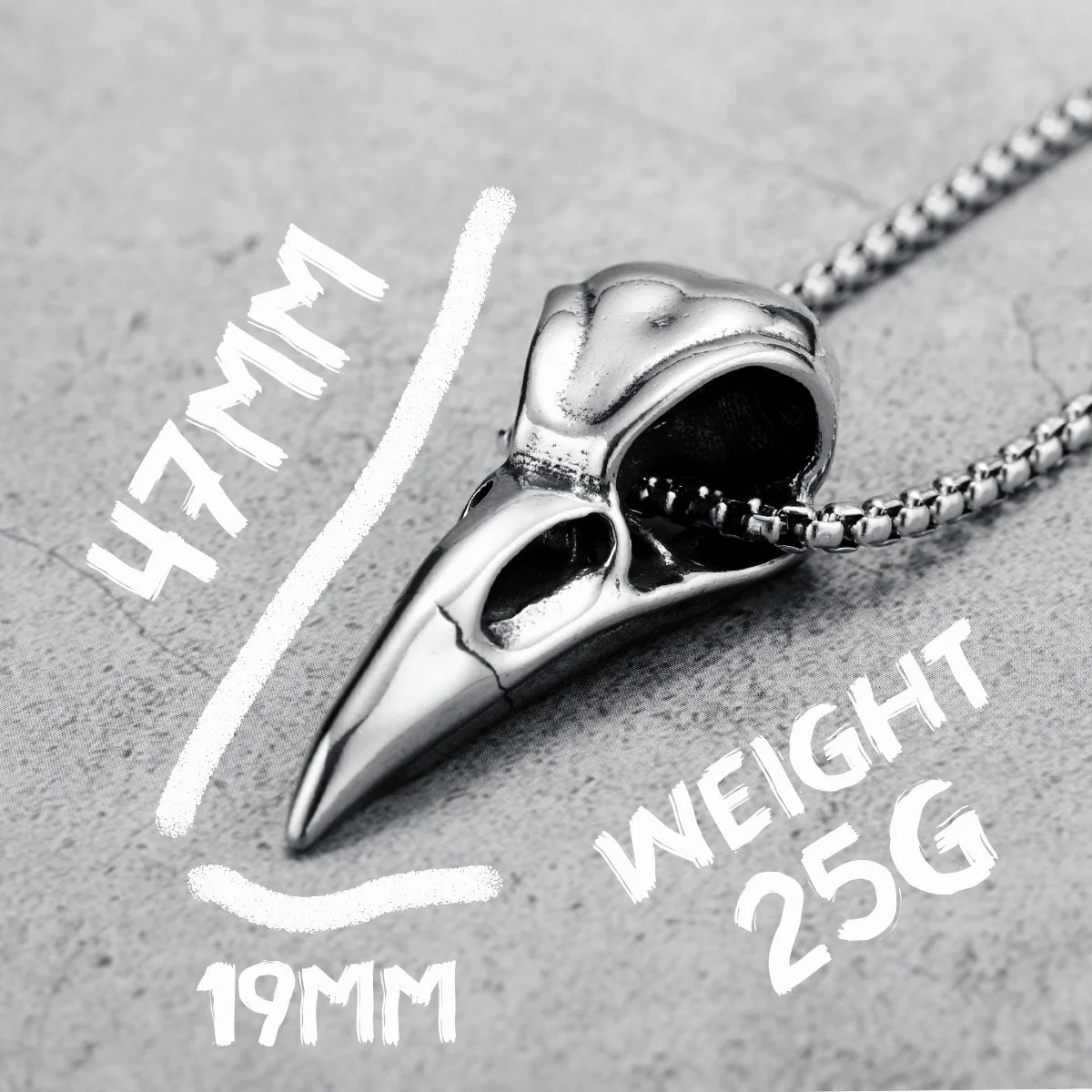 Crow Skull Pendants Men Necklaces 316L Stainless Steel Pirate Gothic Skeleton Chain Rock Punk Party for Friend Male Jewelry Gift