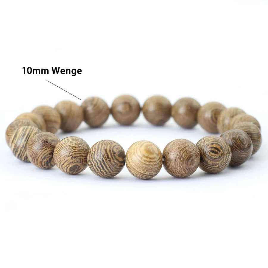 Noter Minimalist Natural Wooden Bracelet For Men 10mm Wenge Beads Braslet Meditation Yoga Buddha Braclet Leisure Pulseira