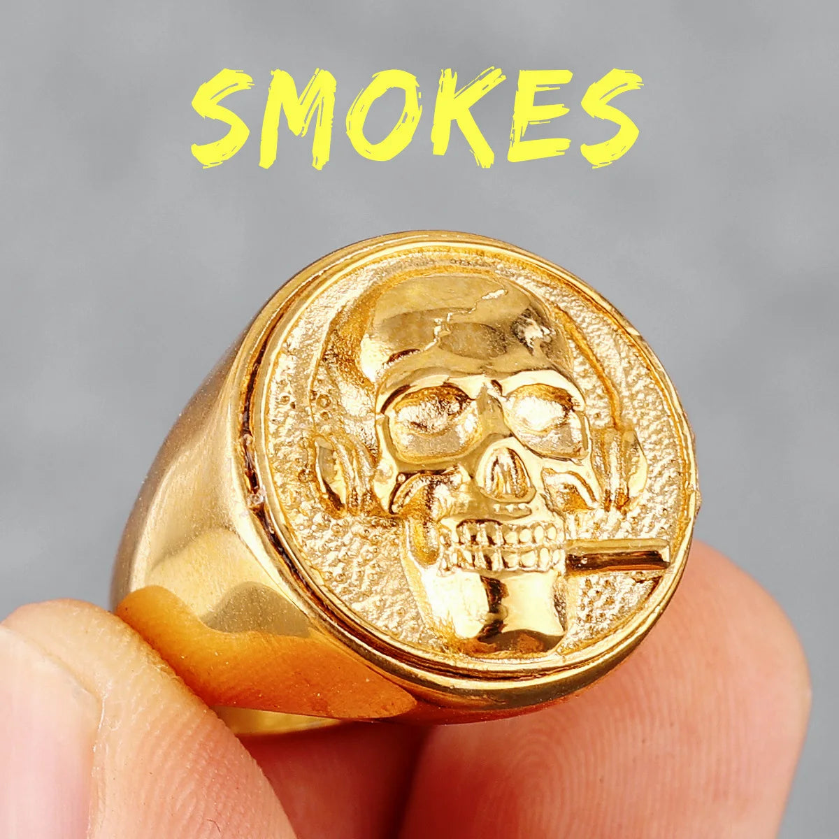 Skulls Badge Rings 316L Stainless Steel Men Ring Variety Retro Skeletons Punk Rock Punk for Rider Male Smoker Jewelry Best Gift