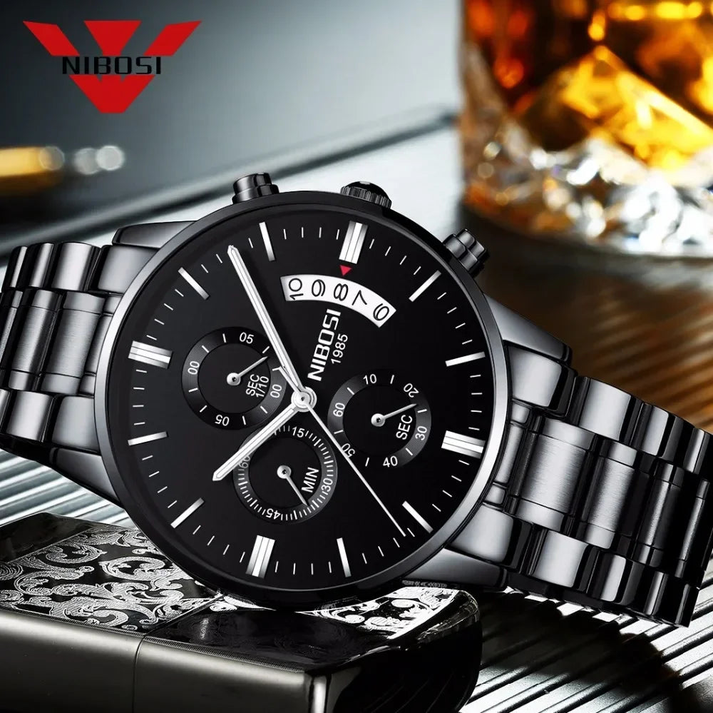 NIBOSI Mens Watches Luxury Top Brand Relogio Masculino Famous Men's Fashion Casual Dress Watch Military Quartz Wristwatches Saat