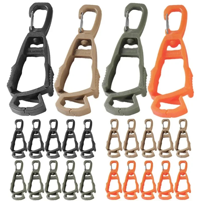 1/5pcs Clip Holder Anti-drop for Glasses Helmets Gloves for Camping & Hiking Working Outdoor Tools Black Army Green Khaki Orange