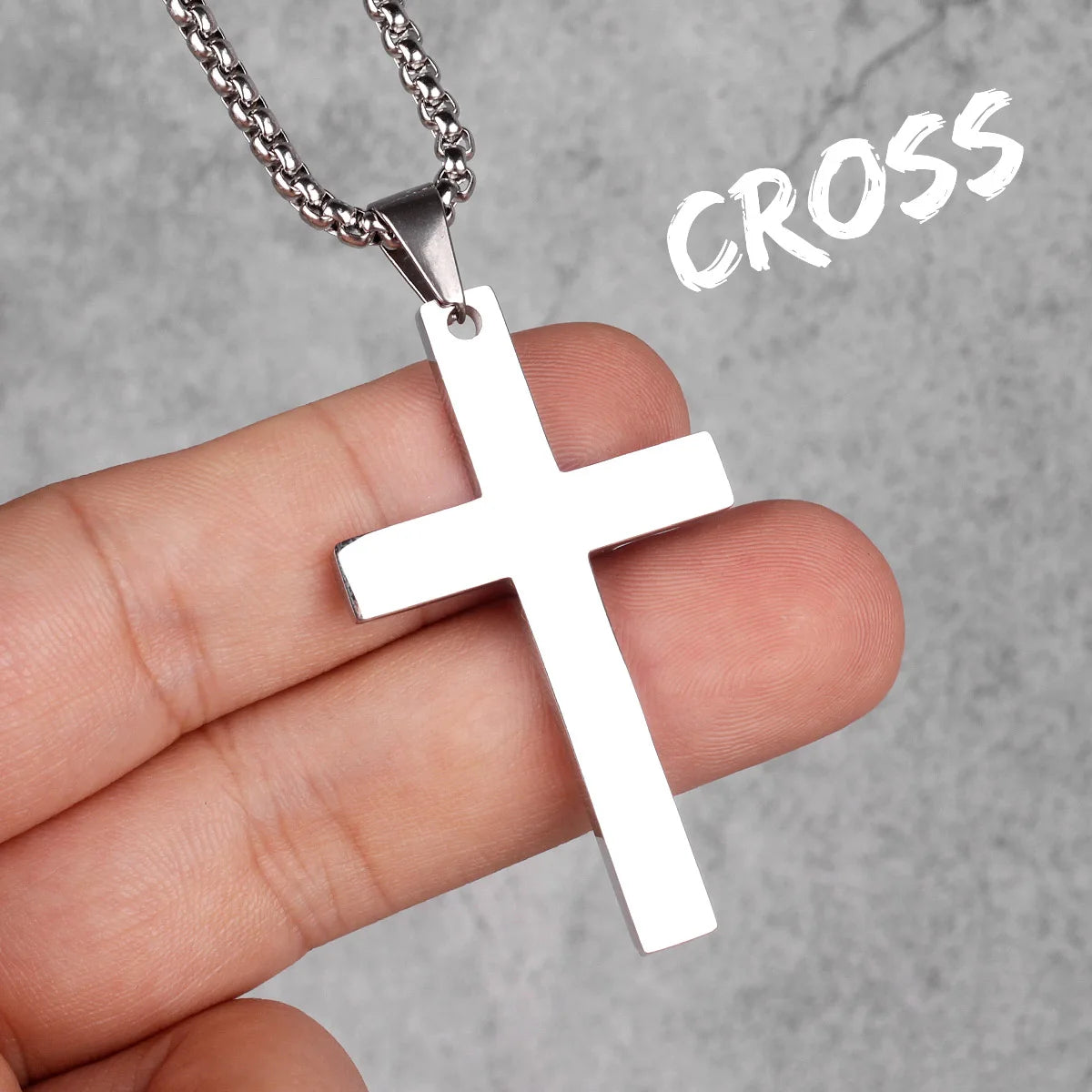 Religion Kreuz Halsketten 316L Edelstahl Männer Einfache Coole Kreuze Anhänger Kette Punk Rock Hiphop für Paar Schmuck Geschenk