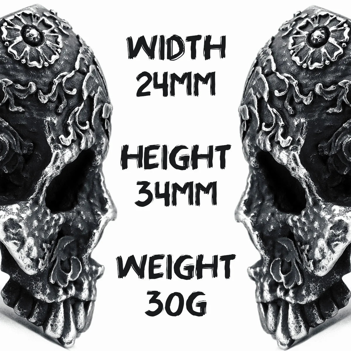 Carved Skull Men Rings 316L Stainless Steel Vintage Punk Hyperbolic Rock Party for Biker Rider Male Boyfriend Jewelry Best Gift