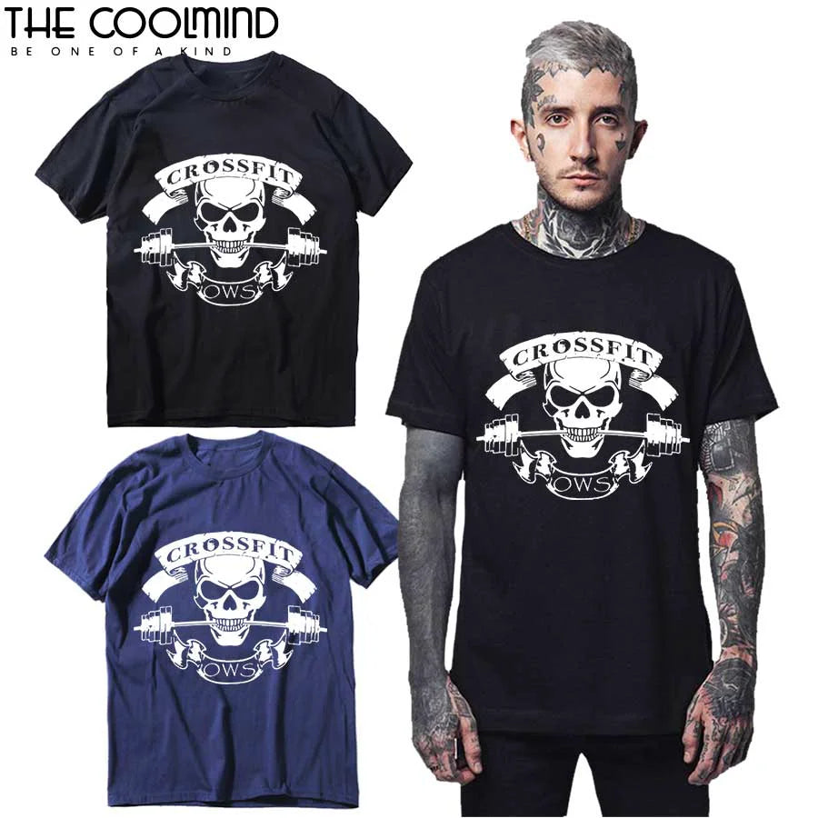 Camiseta COOLMIND 100% algodón para hombre, camiseta informal para hombre, camisetas de verano con diseño de CROSSFIT, camisetas para hombre, ropa para hombre