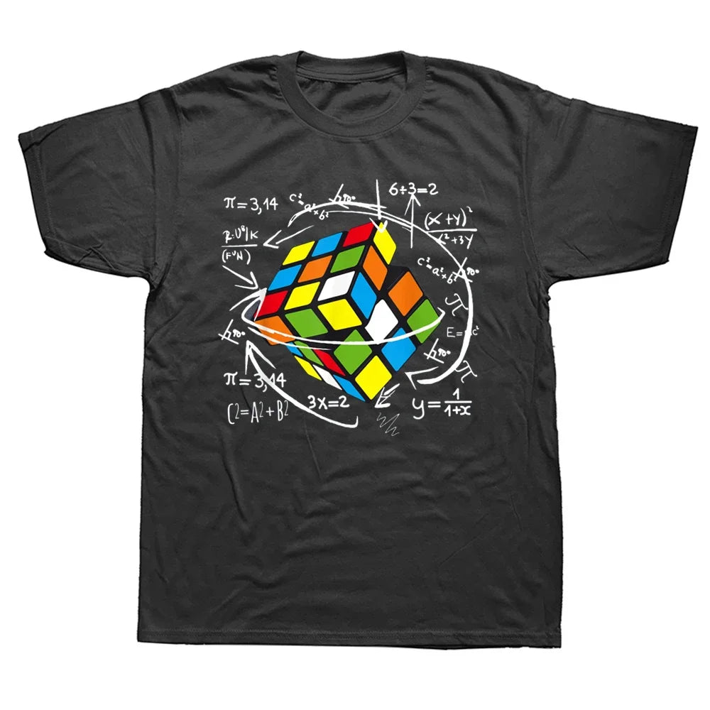 Lustiges süßes Mathe-Rubik Rubix Rubics-Geschenke für Mathe-Lehrer-T-Shirts aus Baumwolle, Streetwear, Kurzarm, Geburtstagsgeschenke, Sommer-T-Shirt