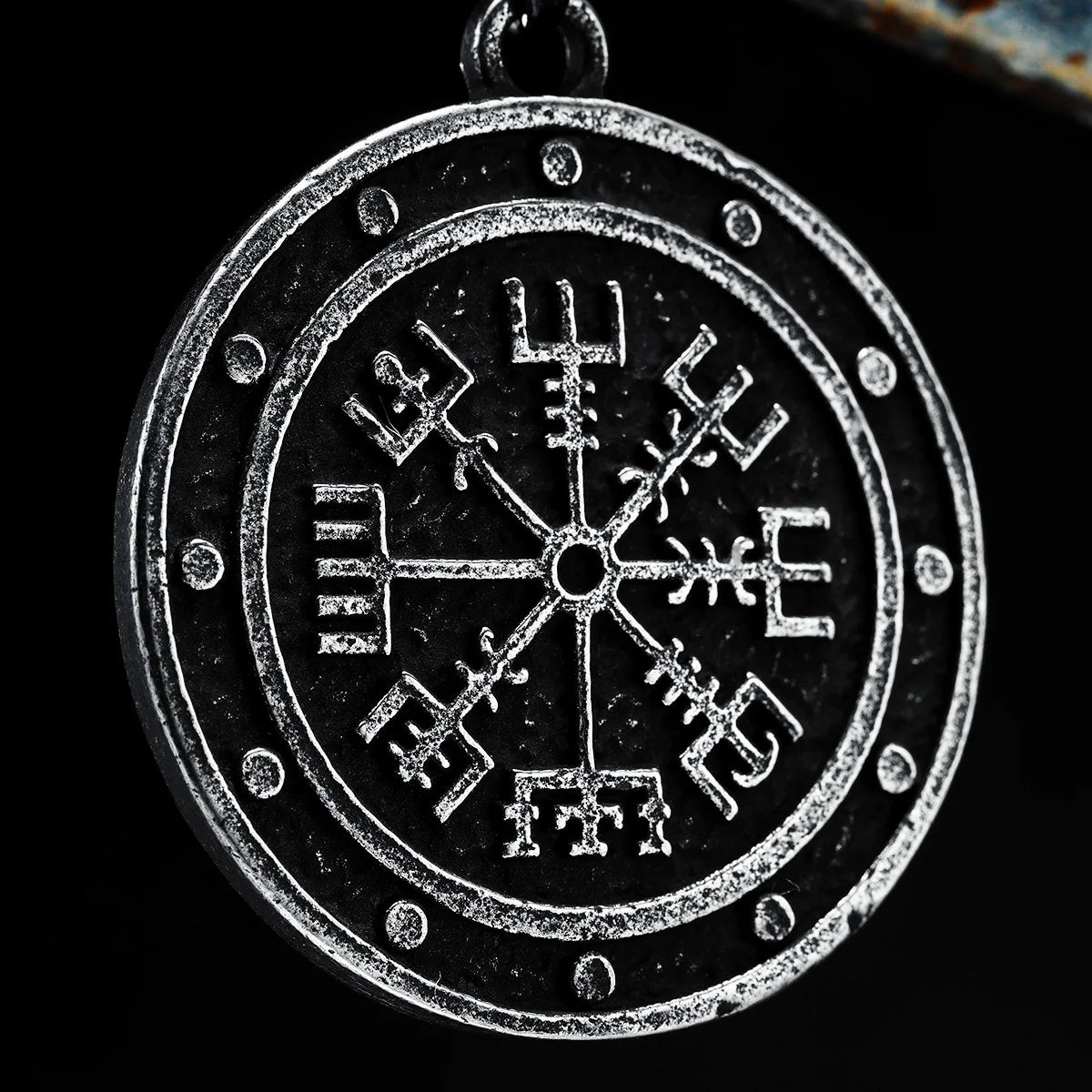 Collier rétro Viking Compass en acier inoxydable 316L pour hommes, pendentif texturé, chaîne punk rap pour ami, bijoux masculins, cadeau, livraison directe