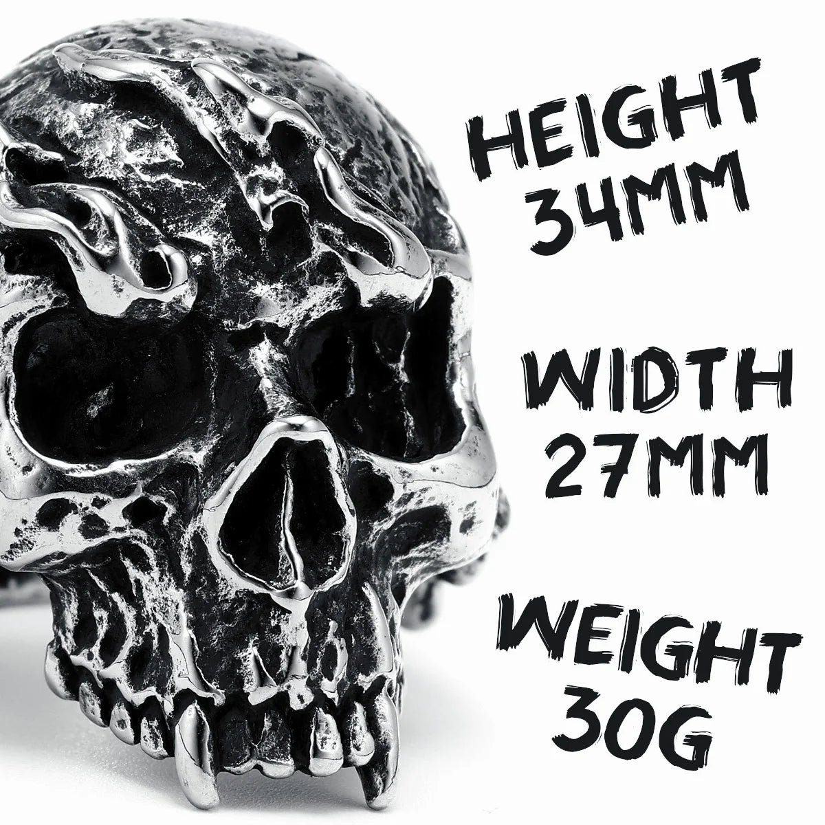 Flame Skull Men Rings 316L Stainless Steel Skeleton Blaze Rock Punk Gothic HipHop for Biker Male Boyfriend Jewelry Creative Gift