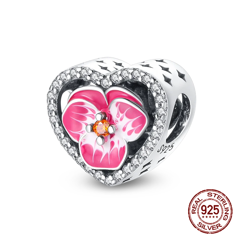 Hot Sale 100% 925 Sterling Silver Charm Flower Butterfly Bead Fit Original Pandora Charms Bangles Making For Women DIY Jewelry