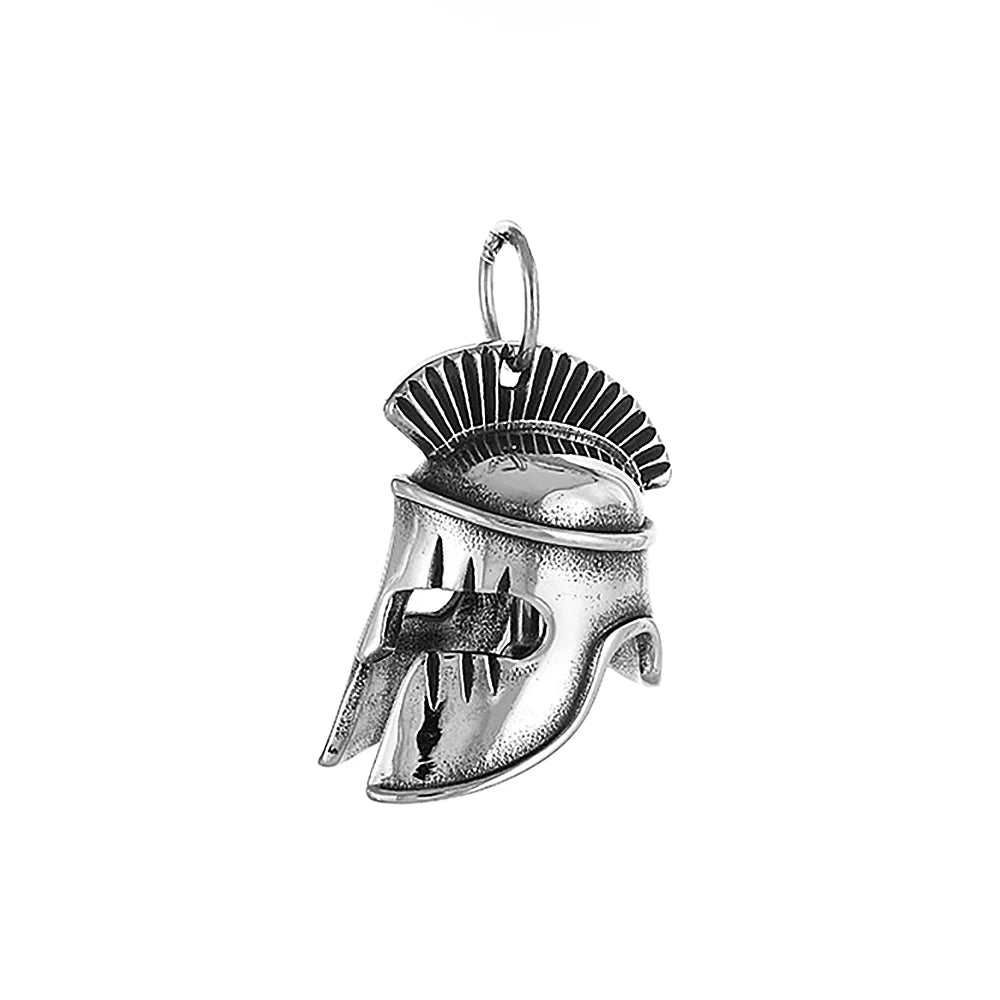 New Vintage Spartan Helmet Pendant Necklace Stainless Steel Punk Rock Warrior Helmet Bell Necklaces For Men Fashion Jewelry Gift