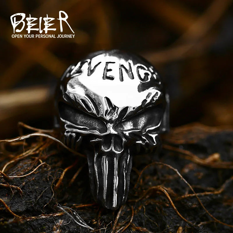 Movie Steel Warrior Men's Ring Skull Shape Ring Men's New Fashion Retro Horror Ring Metal Accessories  Jewelry