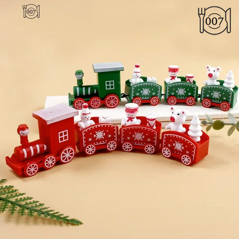 Train de Noël en plastique 2023 Décorations de Noël pour la maison Cadeaux de Noël Navidad Noel Ornement de Noël Nouvel An 2023