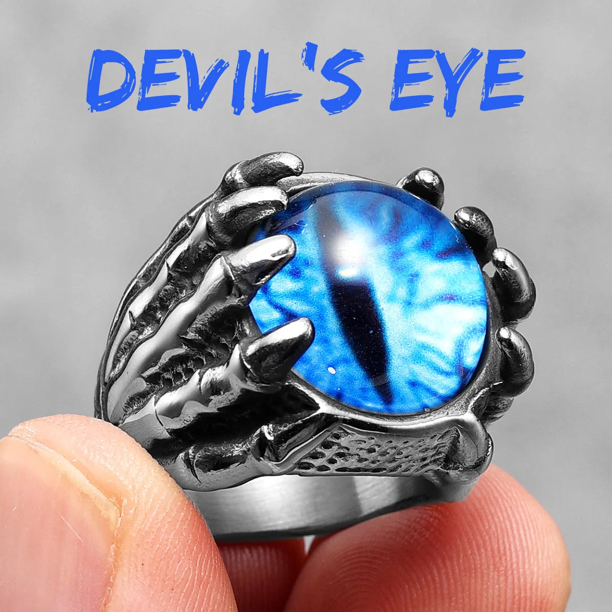 Devil Eye Men Ring 316L Stainless Steel Skull Rings Punk Rock Gothic Domineering Rider Creativity Fashion Jewelry Gift Wholesale