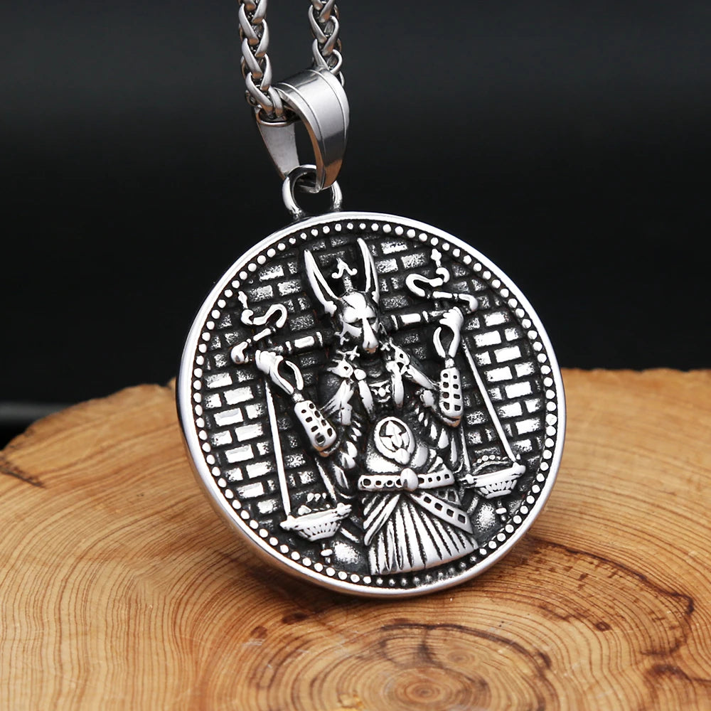 Vintage Mythology God Anubis Pendant Necklace For Men Women 316L Stainless Steel Egyptian Pharaoh Amulet Jewelry Gifts Wholesale