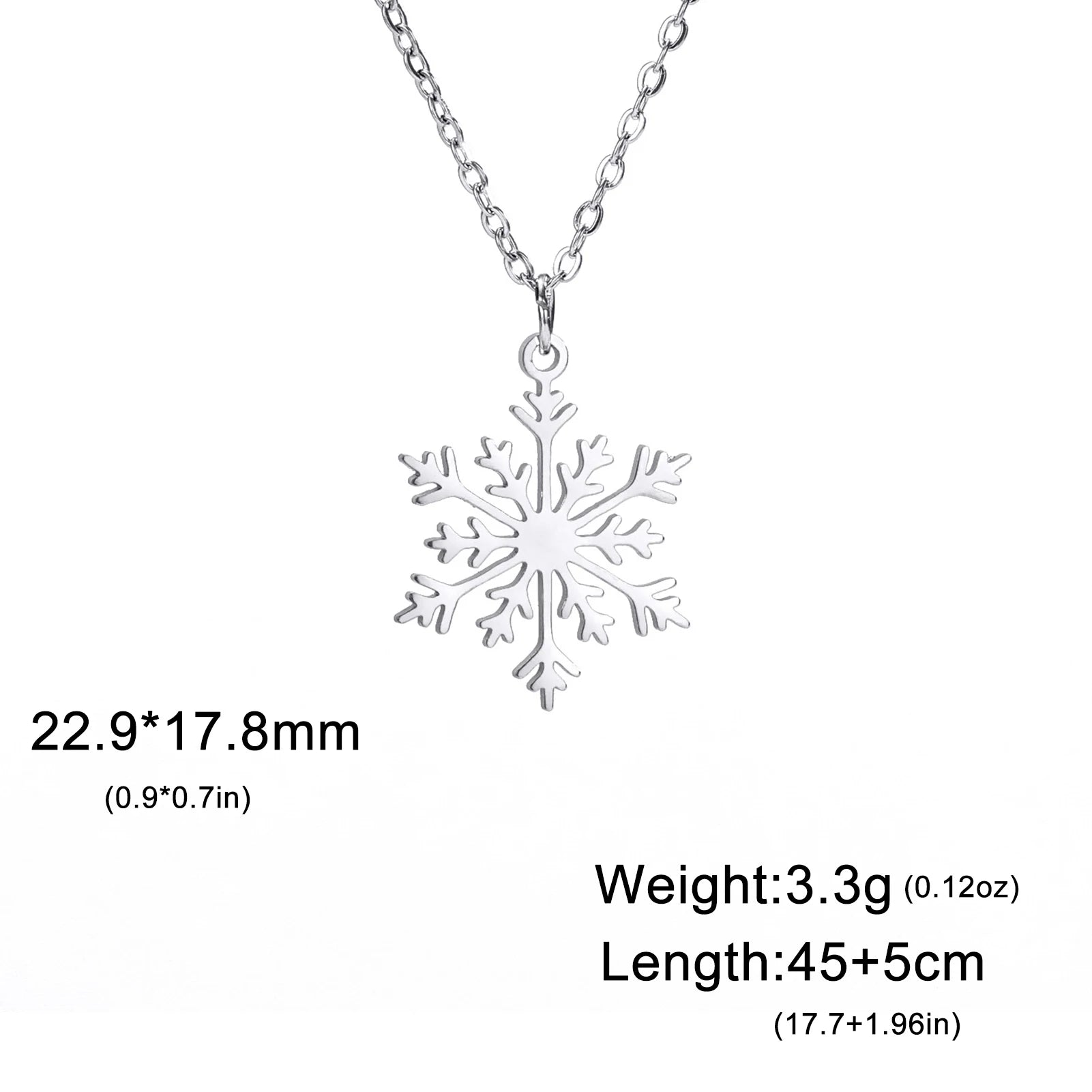 Lucktune Christmas Snowflake Santa Pendant Necklace Stainless Steel Elk Snowman Chain Necklace Women New Jewelry Birthday Gift