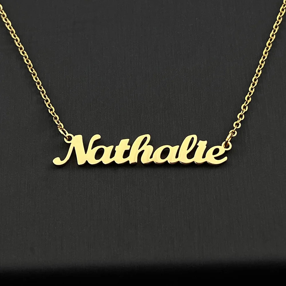 Custom Name Necklace for women Gold Color Stainless Steel Personized Letter Choker