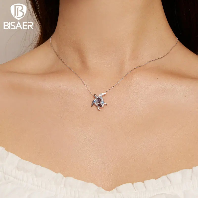 Diamond Shell Sea Turtle Necklace