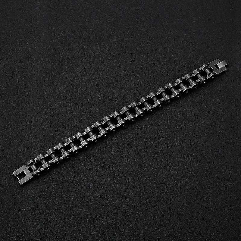 MKENDN Locomotive Men Punk Rock Bicycle Chain Bracelet Wristband Fashion Stainless Steel Motorcycle Bracelets Male Pulseira