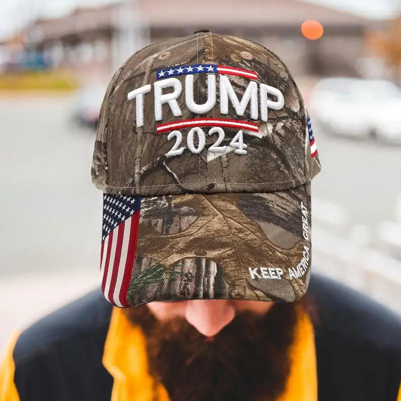 Casquettes de baseball Trump 2024 Chapeau présidentiel américain Slogan brodé Snapbacks Chapeaux Drapeau américain Casquette de baseball neutre réglable