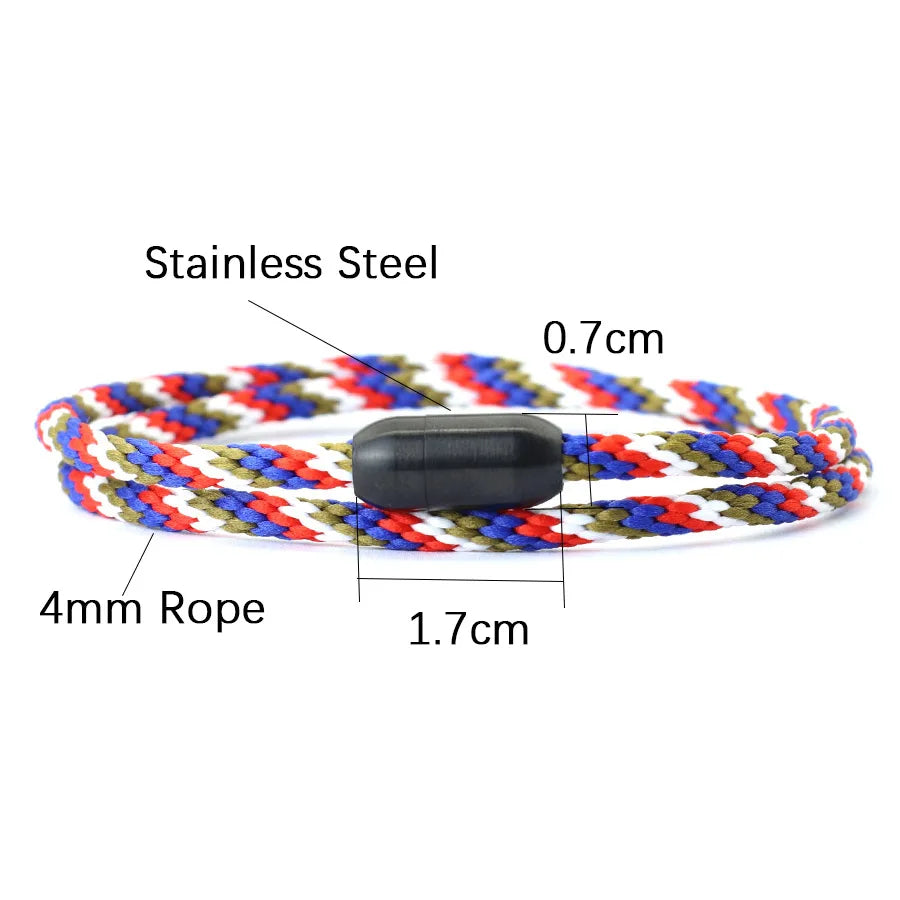 Noter Men Bracelet High Quality 2024 Stainless Steel Magnet Buckle Double Layer Macrame Braslet Outdoor Camping Nautical Braclet