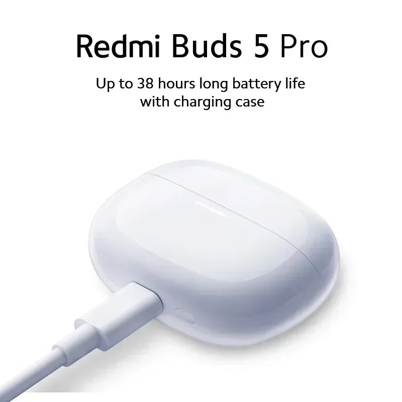 [World Premiere] Global Version Xiaomi Redmi Buds 5 Pro 38 Hours Long Battery Life TWS Earbuds 52dB Active Noise Reduction