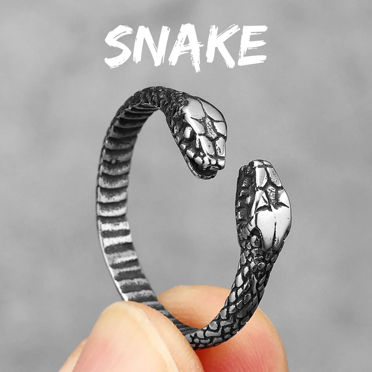 Ouroboros Ring 316L Stainless Steel Men Rings Snake Punk Rock for Male Rider Jewelry Halloween Creativity Xmas Gift Wholesale