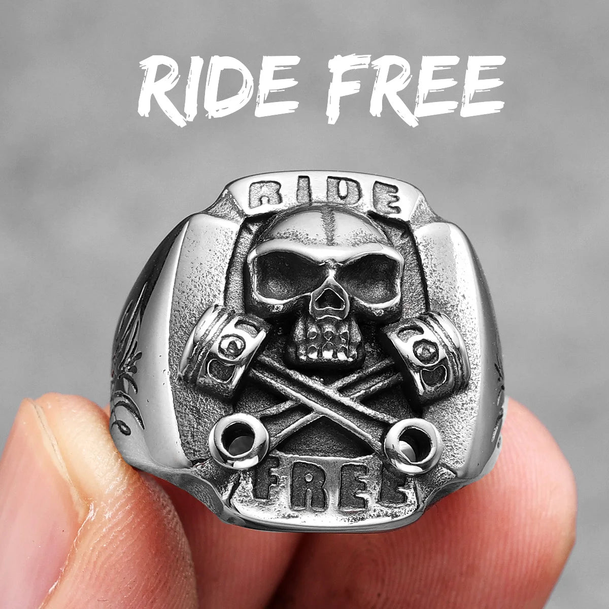 Skulls Badge Rings 316L Stainless Steel Men Ring Variety Retro Skeletons Punk Rock Punk for Rider Male Smoker Jewelry Best Gift