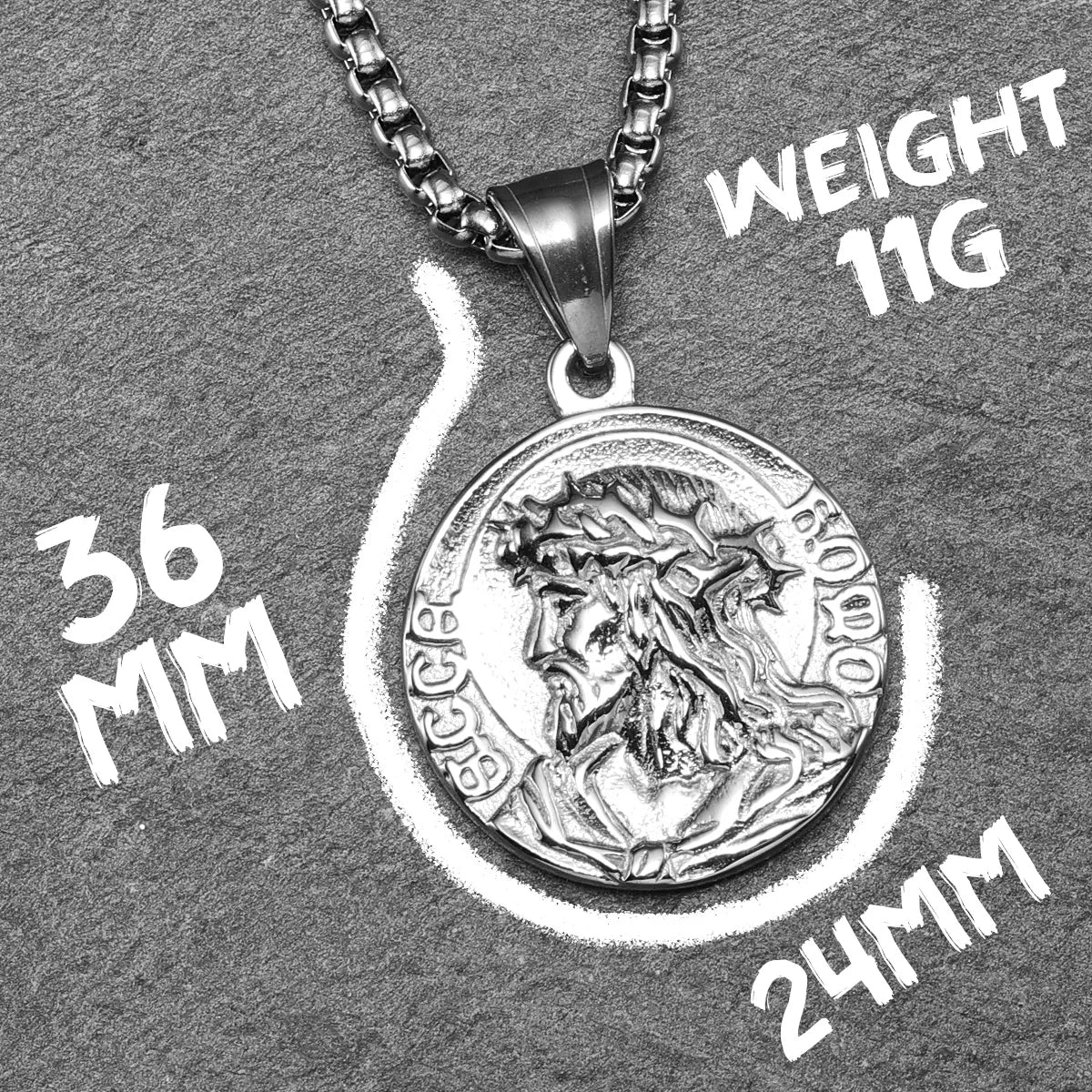 Christian Jesus Pendants 316L Stainless Steel Necklaces Men Powerful Amulet Chain Rock Punk Religion Jewelry Gift Dropshipping