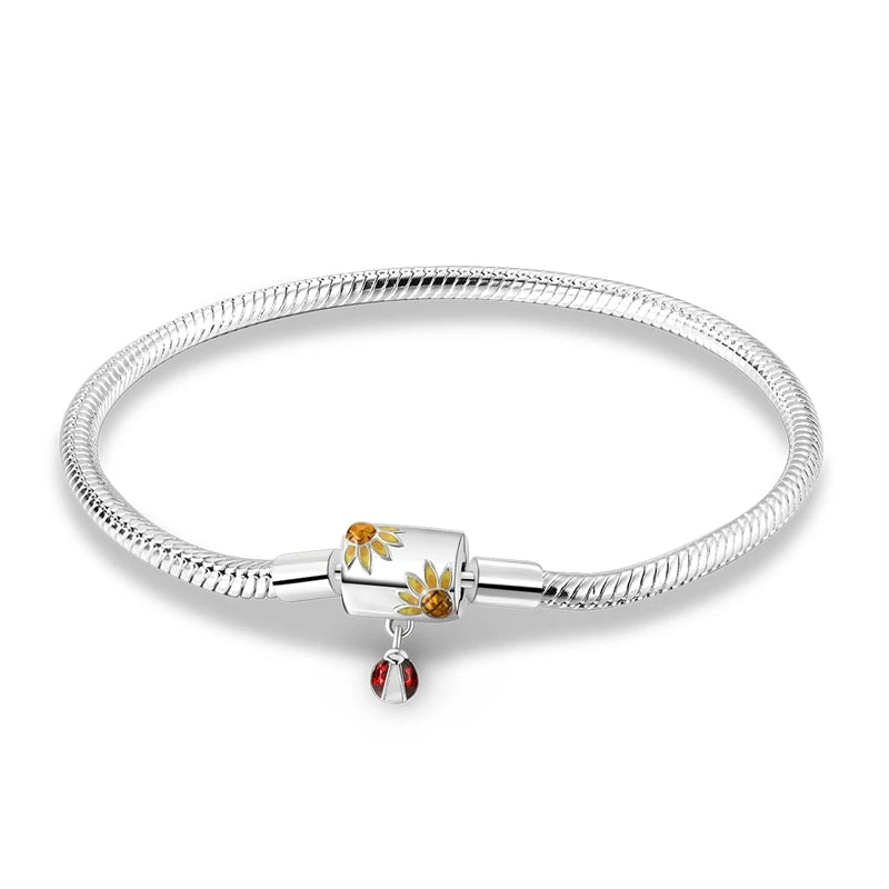 Pulsera original apta para pulseras con forma de corazón, mariposa, árbol de la vida familiar, abalorios de plata 925 DIY, pulseras de moda para mujer, joyería