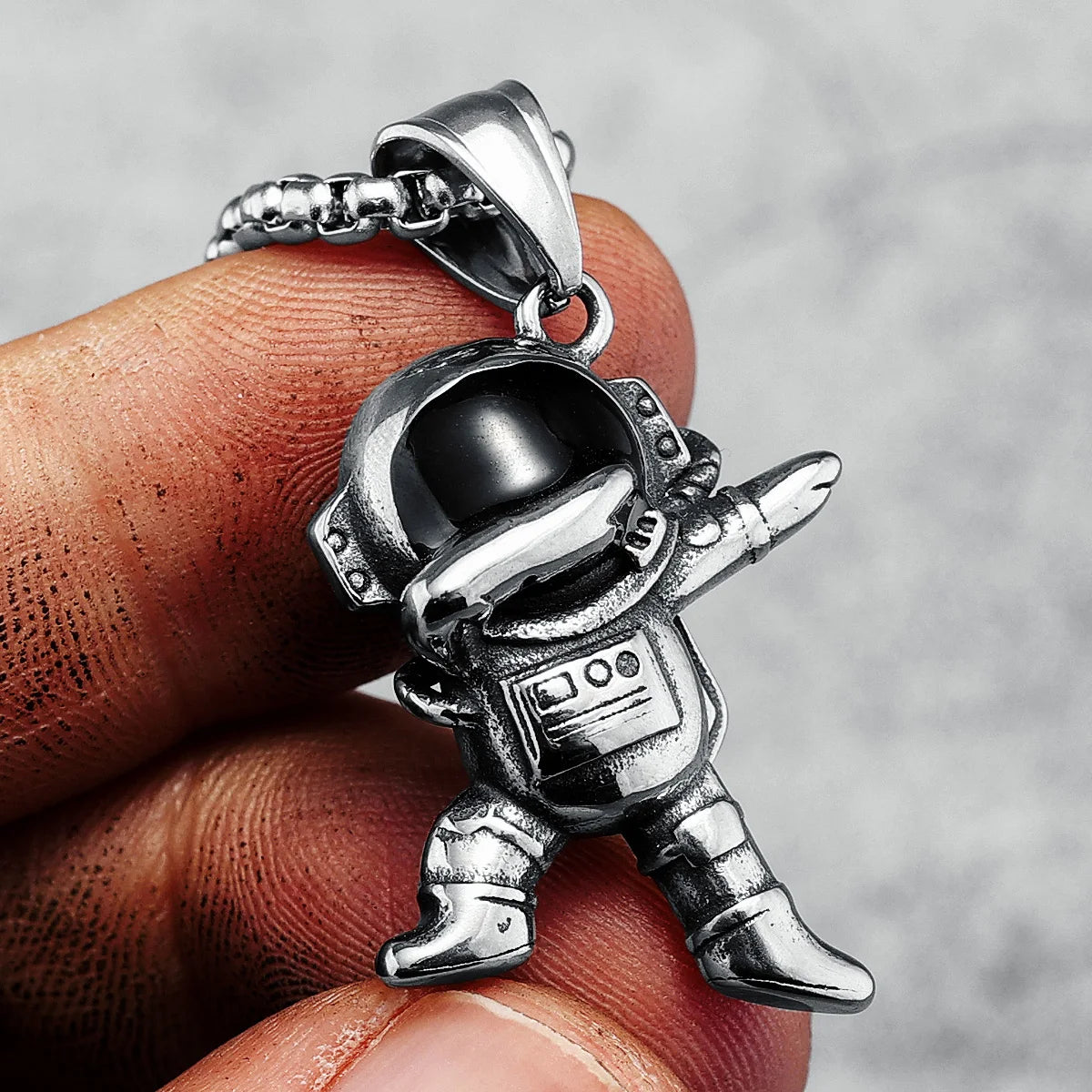 Dab Astronaut Necklaces Stainless Steel Men Swag Hip Hop Rap Pendant Chain Party for Friend Couples Jewelry Gift Dropshipping