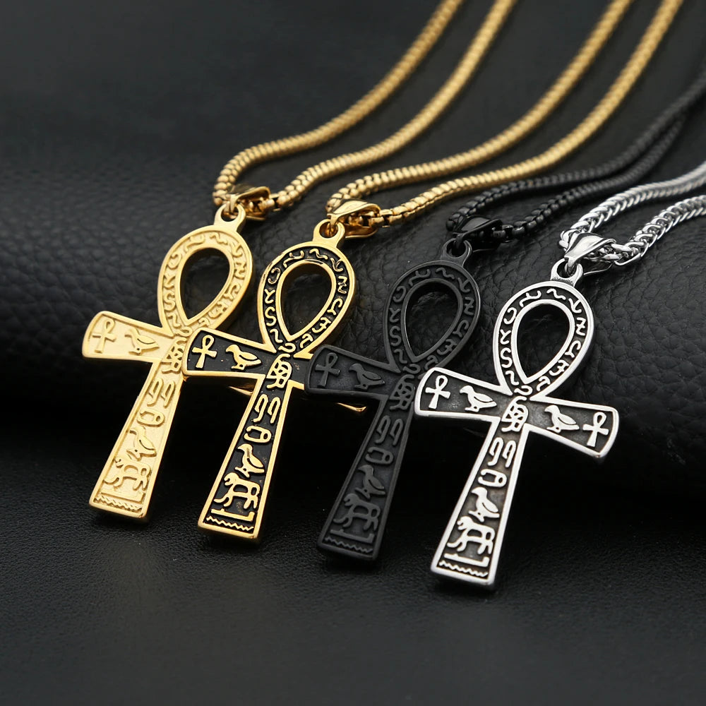 Fashion Vintage Cross Series Necklace For Men Women 316L Stainless Steel Golden/Silver/Black Color Biker Pendant Amulet Jewelry