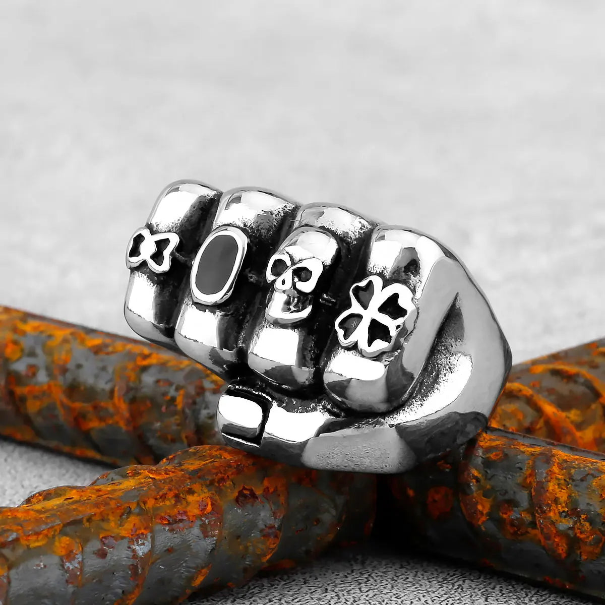 Totenkopf/Tiere Gothic Punk Satanischer Teufel Ring Vintage Steampunk Herren Edelstahl Wikinger Ring Hiphop Motorrad Biker Schmuck