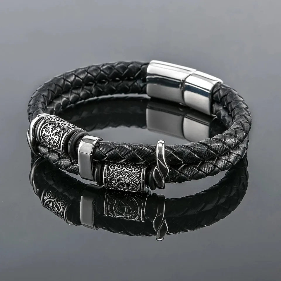 Fashion Nordic Viking Compass Bracelets For Men Women 316L Stainless Steel Vikings Celtic Knot Bracelet Amulet Jewelry Wholesale