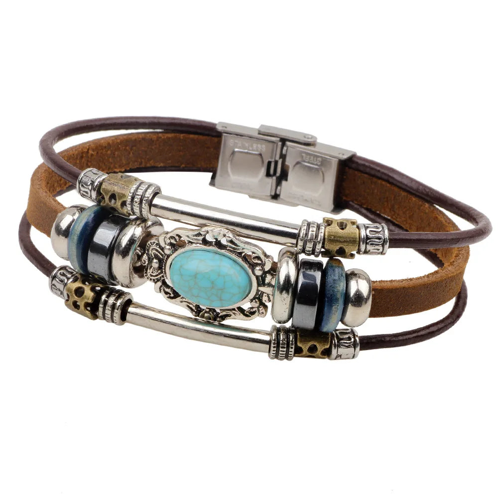 Breites Retro-Lederarmband mit Piratenkompass für Männer, keltisches Wikinger-Kompassarmband, Schmuck, männliche Accessoires, Geschenke für den Freund