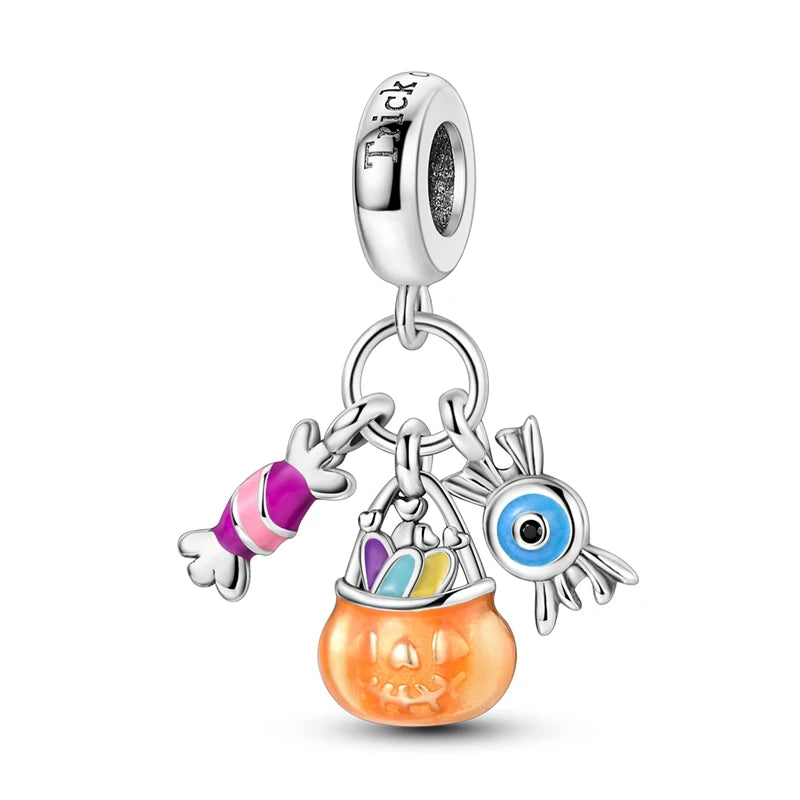 Halloween Pumpkin Mom Animal Ocean Series Beads Charm Bead Fit Original Pandora Bracelet Silver 925 DIY Jewelry Women Gift