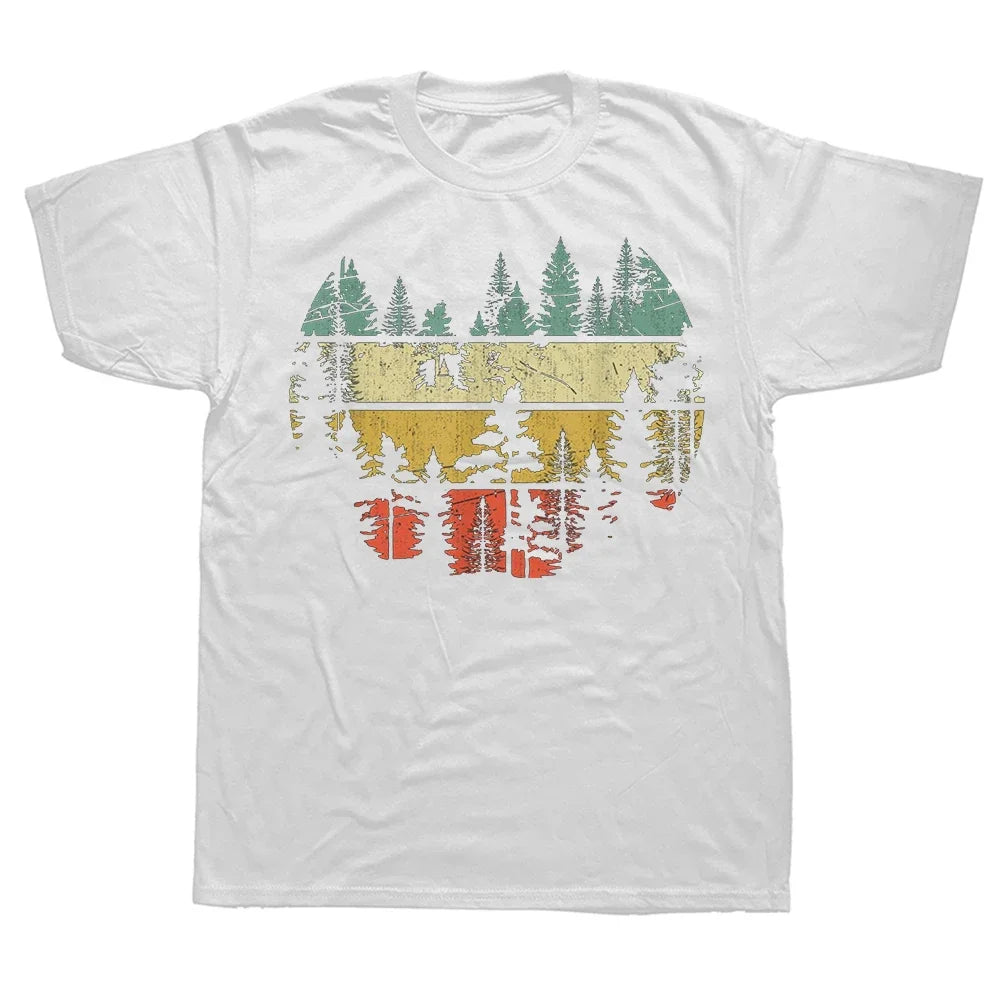 Camisetas retro de naturaleza, árboles, vida silvestre, aire libre, bosque, senderismo, acampada, observación de aves, fotografía, montañas, regalos de cumpleaños