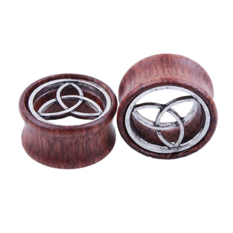 1 Pair Wood Ear Plugs Gauges Earrings Buddha Statue Women Men Flesh Tunnel Expander Piericing Stretcher Body Piercing Jewelry