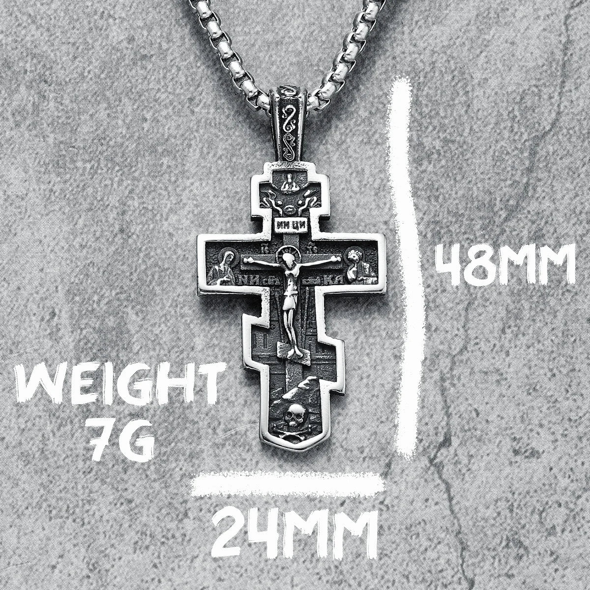 Jesus Cross Pendant Vintage 316L Stainless Steel Men Necklace Retro Chain Religion Rock Belief for Friend Male Jewelry Best Gift