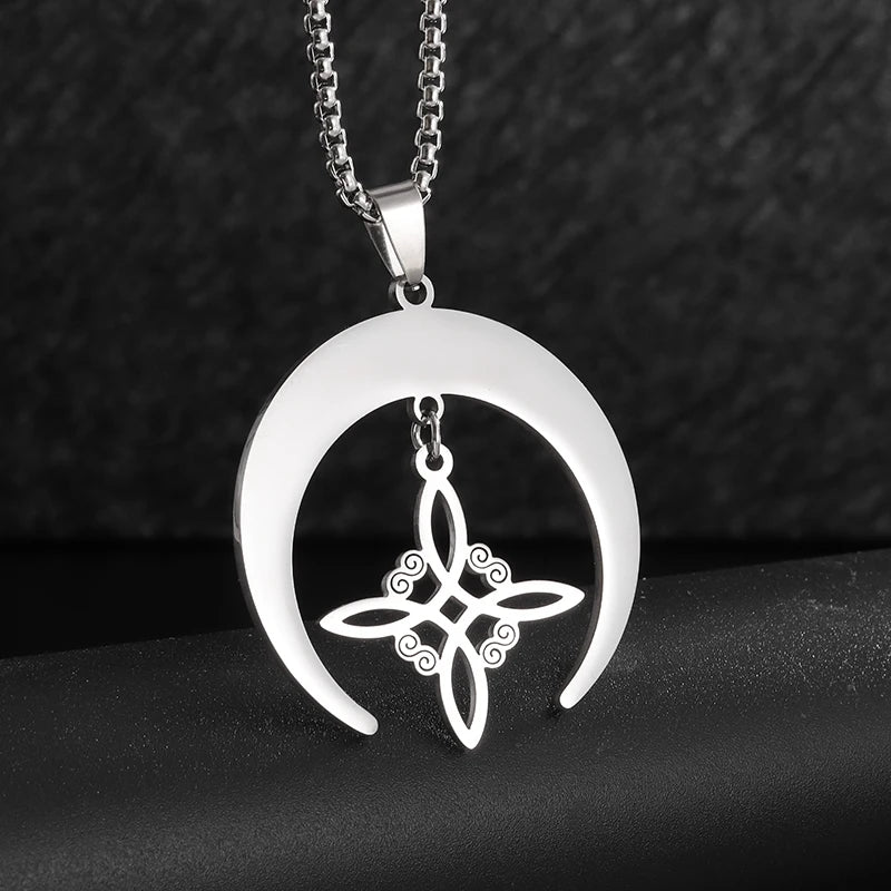 Retro Gothic Snake Coiled Pentagram Pendant Necklace for Mens Cycling Jewelry Punk Rock Exorcism Amulet