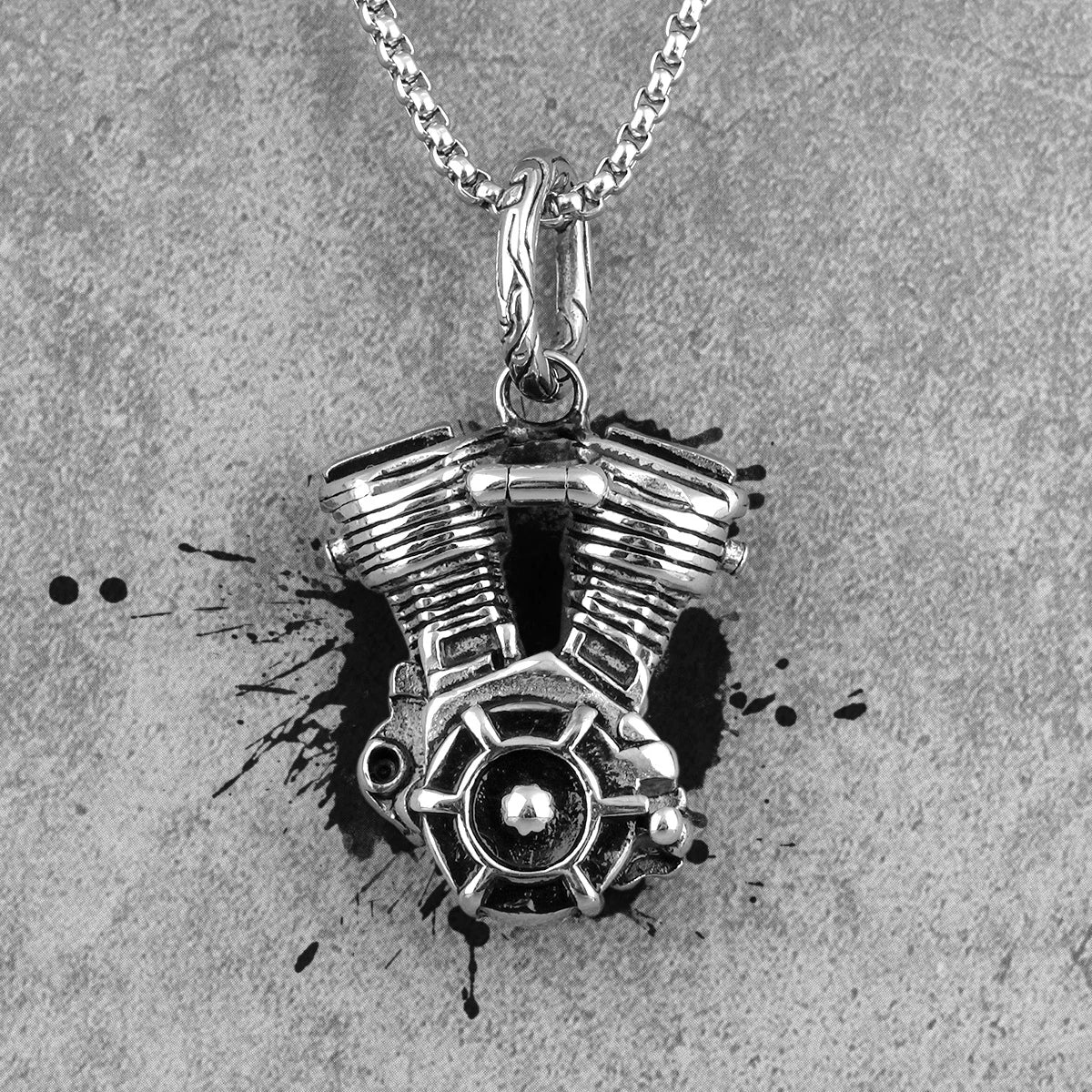 Motorcycle Engine Long Men Necklaces Pendants Chain Punk for Boyfriend Male Stainless Steel Jewelry Creativity Gift Wholesale