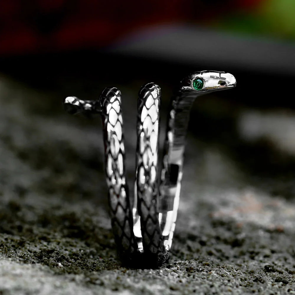 New Design 316L Stainless Steel Snake Ring For Men Women Punk Cool Animal Rings Biker Fashion Amulet Jewelry Gift Dropshipping