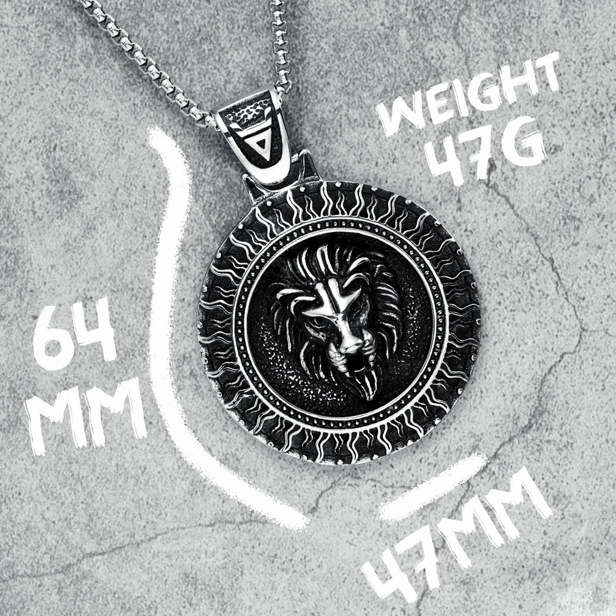 Majestic Lion Necklaces 316L Stainless Steel Wild Wolf Men Pendant Wild Chain Rock Punk Rap for Boyfriend Male Jewelry Best Gift