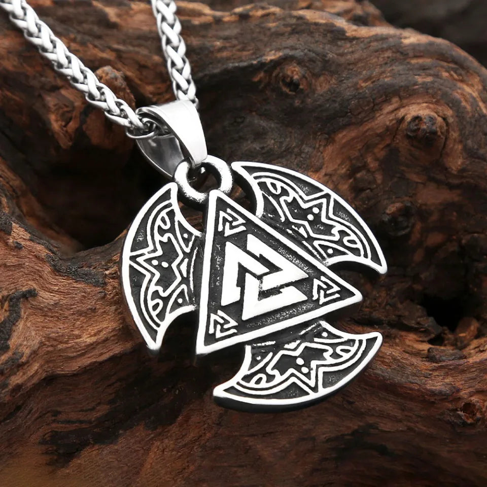 Vintage Fashion Vikings Triangle Celtic Knot Pendant Necklace For Men Women Stainless Steel Nordic Amulet Jewelry Gift Wholesale