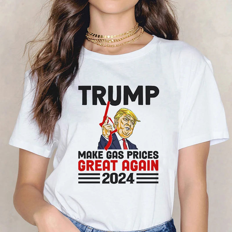 Camiseta gráfica de mercancía de Donald Trump 2024, camisetas Harajuku Y2k, camisetas góticas divertidas, camisetas de moda para mujer, ropa para mujer