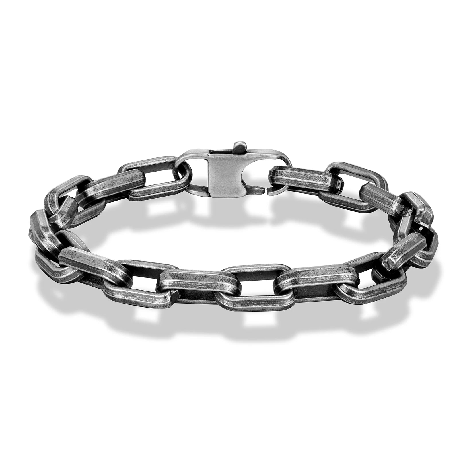 MKENDN Heavy Width 9.2mm Stainless Steel Rectangle Chain Bracelets  Cool Cowboy Punk Men Jewelry With Qualified Clasp