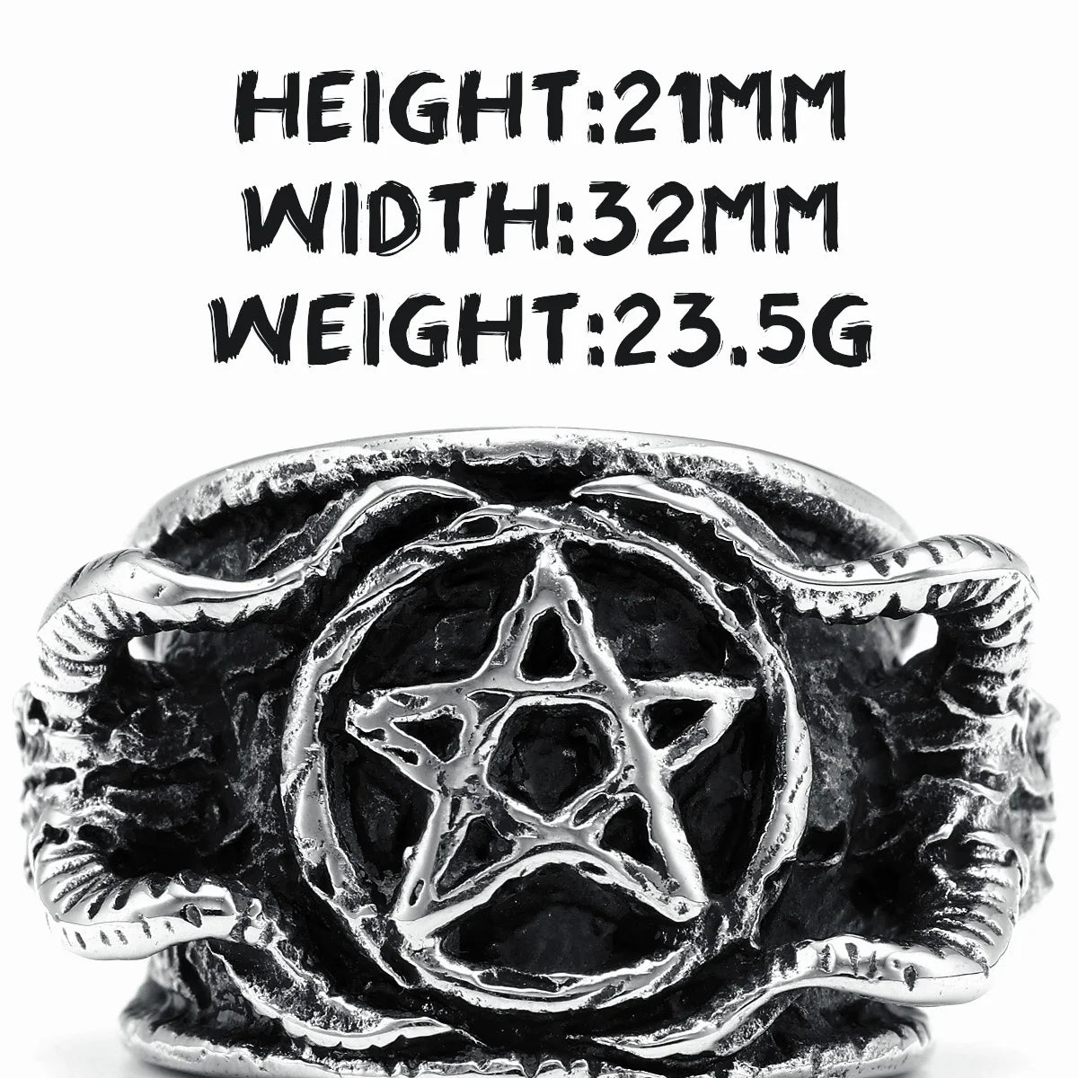 Satan Pentagramme Hommes Anneaux En Acier Inoxydable 316L Punk Enfer Rock Démon Rap Fête pour Motard Ami Masculin Bijoux Meilleur Cadeau En Gros